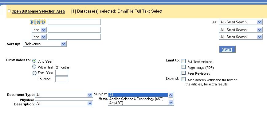 search interface