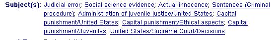 subject keywords